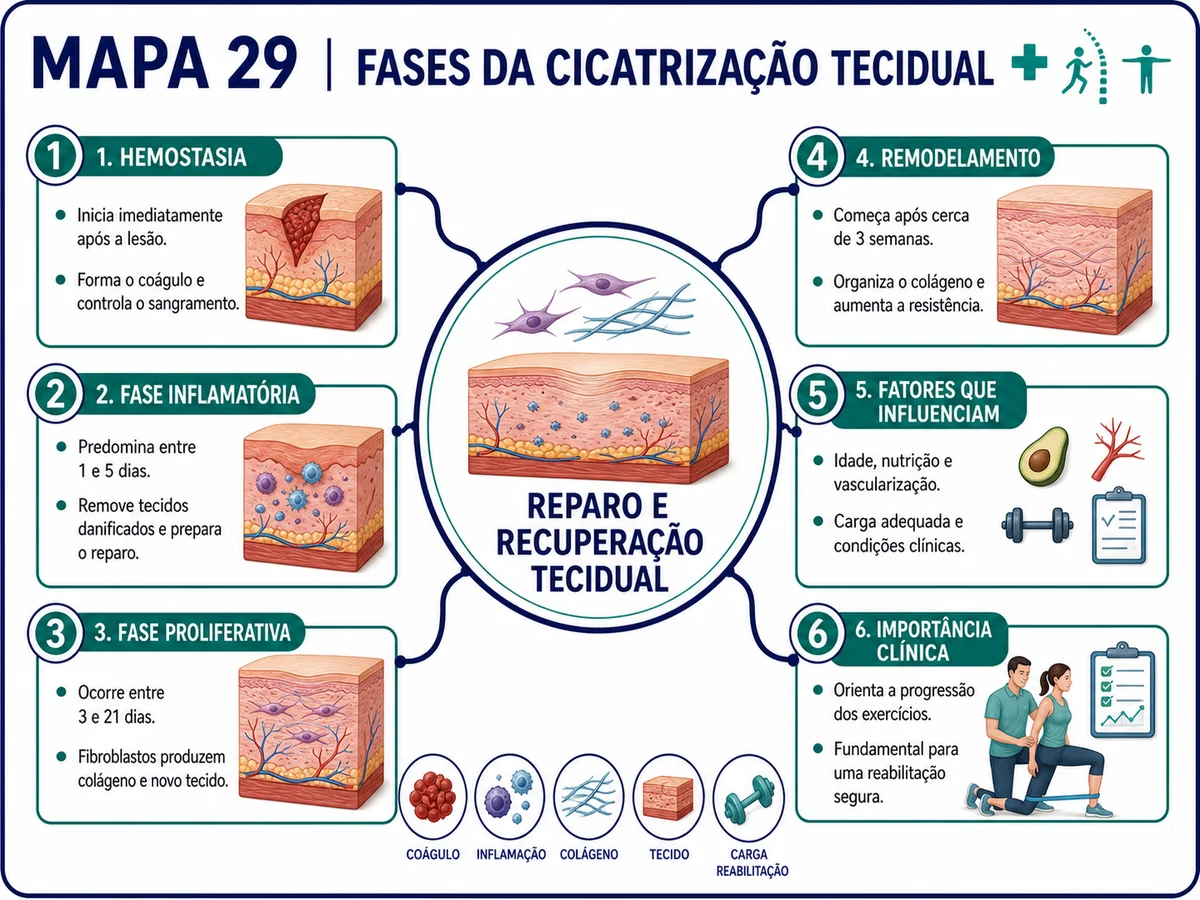 MAPA 29 — Fases da Cicatrização Tecidual